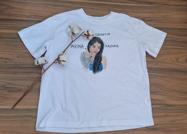 Tricou pictat  Le sserafim-Kazuha