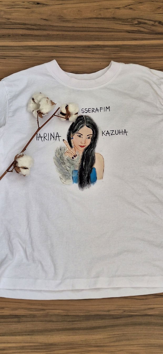 Tricou pictat  Le sserafim-Kazuha