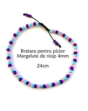 Anklet-Bratara glezna*Margelute nisip*Bratara reglabila