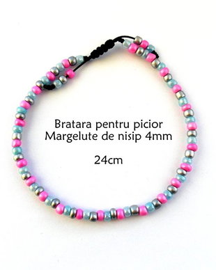 Anklet-Bratara glezna*Margelute nisip*Bratara reglabila