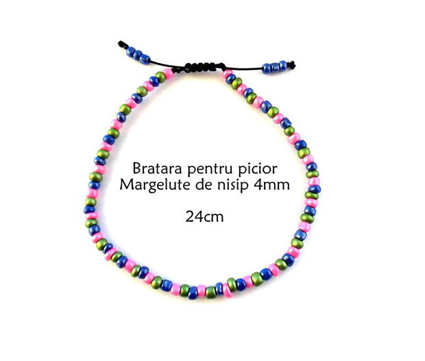 Anklet-Bratara glezna*Margelute nisip*Bratara reglabila