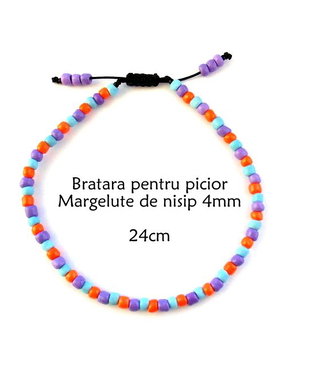 Anklet-Bratara glezna*Margelute nisip*Bratara reglabila