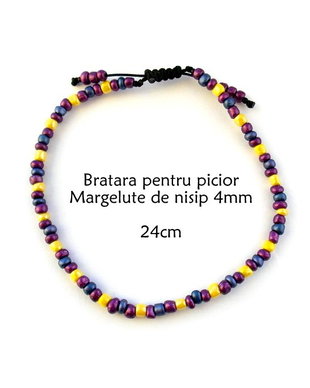 Anklet-Bratara glezna*Margelute nisip*Bratara reglabila