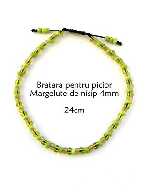 Anklet-Bratara glezna*Margelute nisip*Bratara reglabila