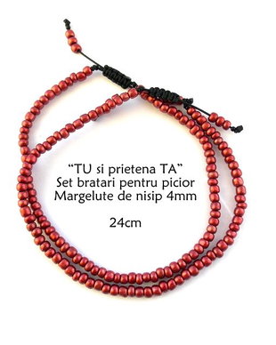 Anklet-Set bratari glezna*Margelute nisip*Reglabile