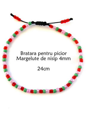 Anklet-Bratara glezna*Margelute nisip*Bratara reglabila