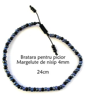 Anklet-Bratara glezna*Margelute nisip*Bratara reglabila