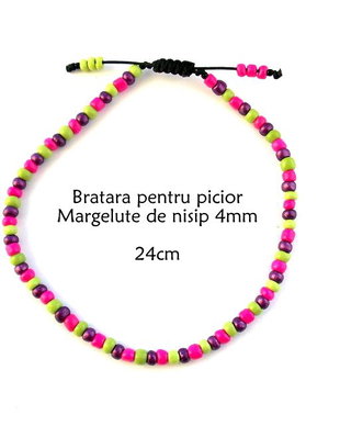 Anklet-Bratara glezna*Margelute nisip*Bratara reglabila