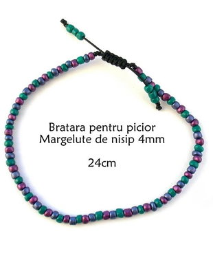 Anklet-Bratara glezna*Margelute nisip*Bratara reglabila