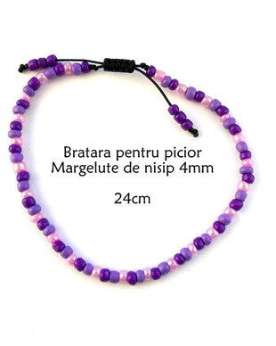 Anklet-Bratara glezna*Margelute nisip*Bratara reglabila