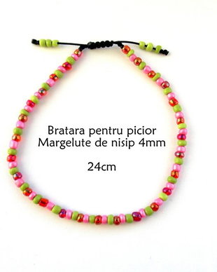 Anklet-Bratara glezna*Margelute nisip*Bratara reglabila