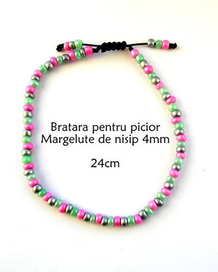 Anklet-Bratara glezna*Margelute nisip*Bratara reglabila