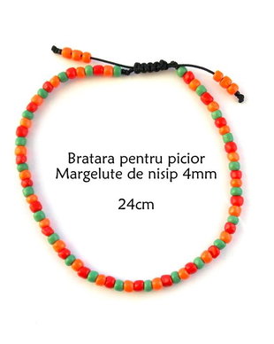 Anklet-Bratara glezna*Margelute nisip*Bratara reglabila
