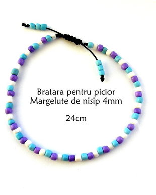 Anklet-Bratara glezna*Margelute nisip*Bratara reglabila