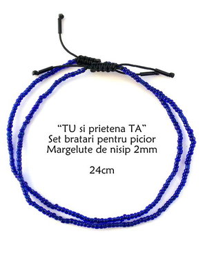 Anklet-Set bratari glezna*Margelute nisip*Reglabile