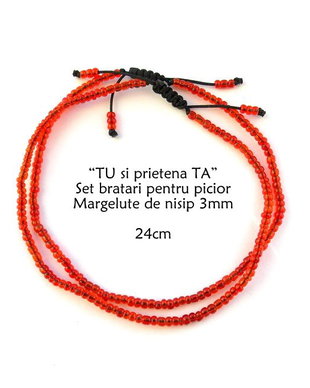 Anklet-Set bratari glezna*Margelute nisip*Reglabile