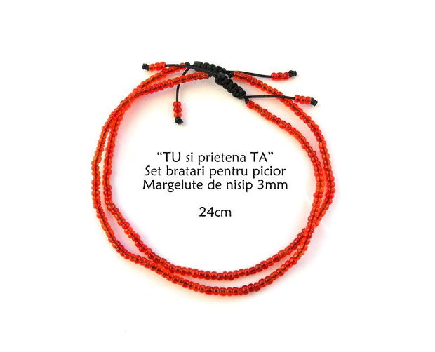 Anklet-Set bratari glezna*Margelute nisip*Reglabile