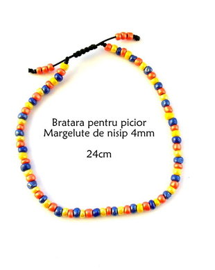 Anklet-Bratara glezna*Margelute nisip*Bratara reglabila