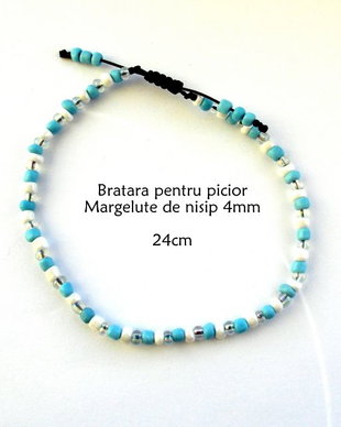 Anklet-Bratara glezna*Margelute nisip*Bratara reglabila