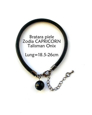 Bratara Zodia CAPRICORN*Piele naturala*Onix