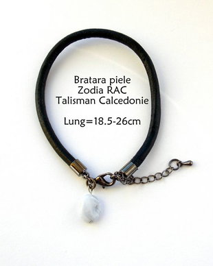 Bratara Zodia RAC*Piele naturala*Calcedonie
