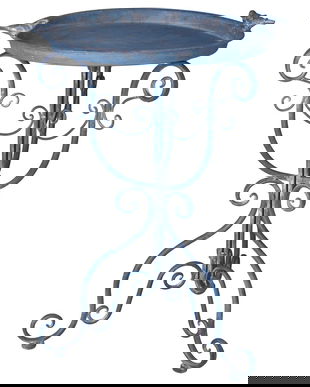 Fantana pentru pasarele din fier forjat antik blue