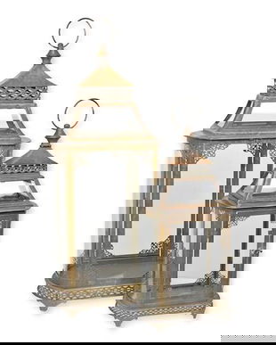 Set doua felinare din metal auriu