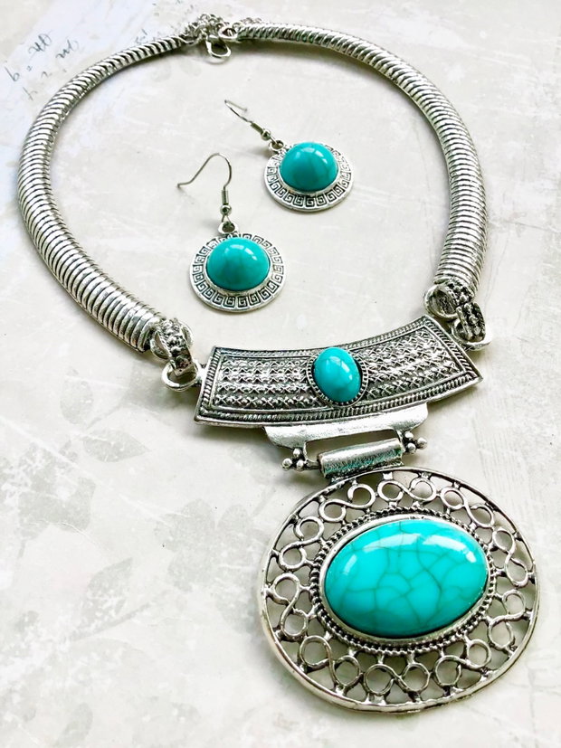 Set Boho Magnezit turcoaz