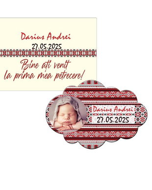Magnet botez motiv traditional model norisor