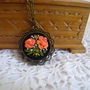 Pandantiv brodat Buchet de trandafiri