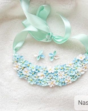 Set colier si cercei: Blue love