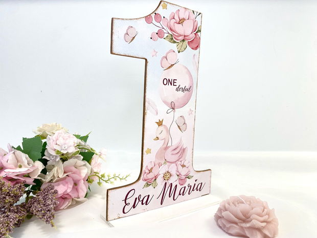 Cifra 1 Personalizata - Swan Princess