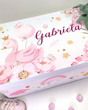 Cutie Amintiri Personalizată - Swan Princess