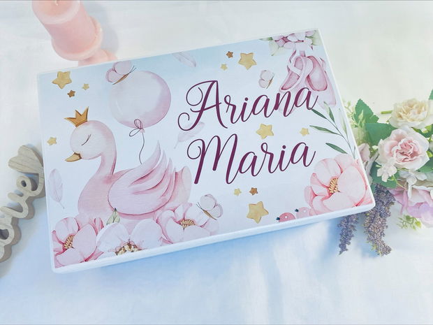 Cutie Amintiri Personalizată - Swan Princess