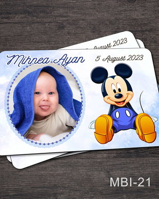 Marturii botez ieftine - Magneti frigider pentru baieti cu Mickey Mouse
