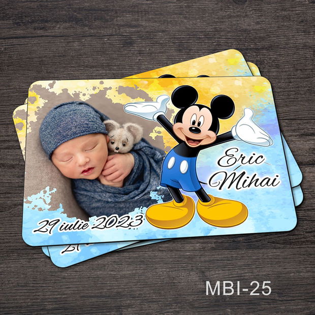 Marturii botez ieftine - Magneti frigider pentru baieti cu Mickey Mouse