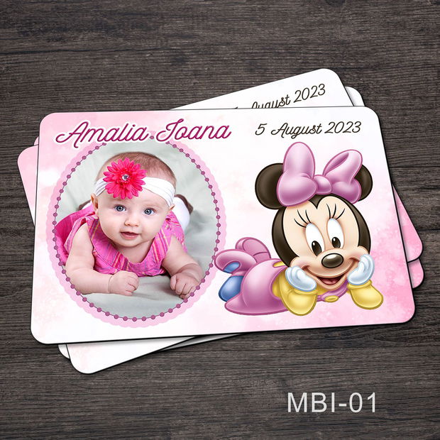 Marturii botez ieftine - Magneti frigider pentru fete cu Minnie Mouse