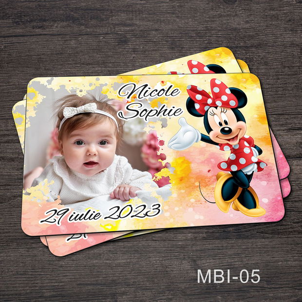 Marturii botez ieftine - Magneti frigider pentru fete cu Minnie Mouse