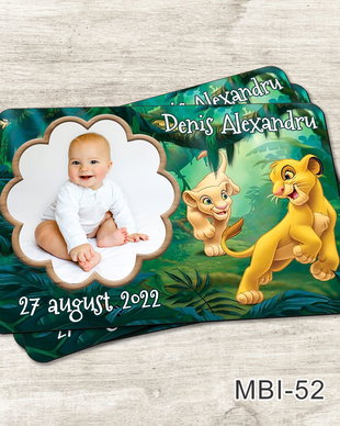 Marturii botez ieftine - Magneti frigider pentru baieti cu Simba - The Lion King