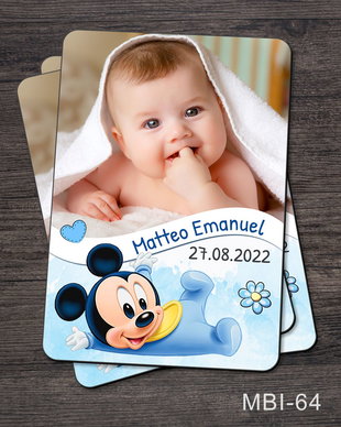 Marturii botez ieftine - Magneti frigider pentru baieti cu Mickey Mouse