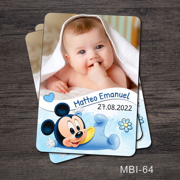 Marturii botez ieftine - Magneti frigider pentru baieti cu Mickey Mouse