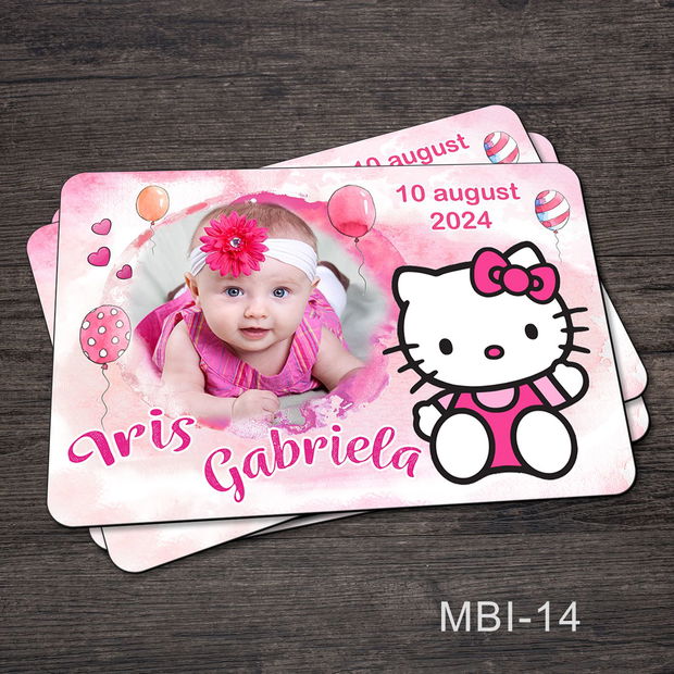 Marturii botez ieftine - Magneti frigider pentru fete cu Hello Kitty