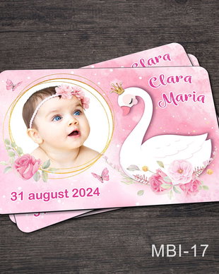 Marturii ieftine botez - Magneti personalizati pentru fetite cu Lebada
