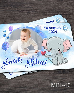 Marturii botez ieftine - Magneti frigider pentru baieti cu Elefant