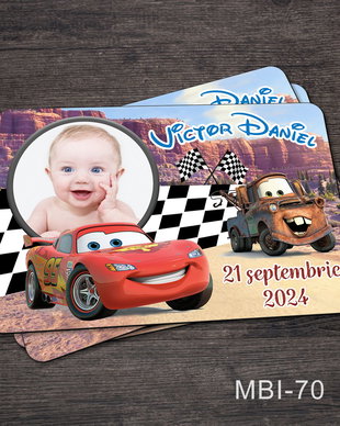Marturii botez ieftine - Magneti frigider pentru baieti cu Fulger McQueen - Cars
