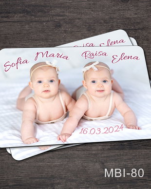 Marturii ieftine botez - Magneti personalizati pentru gemeni