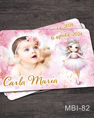 Marturii ieftine botez - Magneti personalizati pentru fetite cu zana