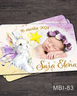 Marturii botez ieftine - Magneti frigider pentru fete cu iepuras