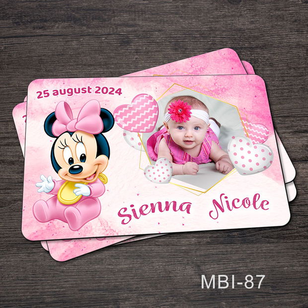 Marturii botez ieftine - Magneti frigider pentru fete cu Minnie Mouse