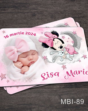 Marturii botez ieftine - Magneti frigider pentru fete cu Minnie Mouse
